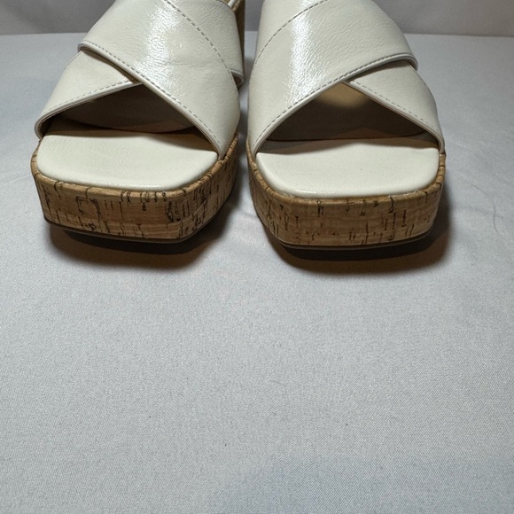 Life Stride White Cork Wedge Sandals Size 6.5 – Summer Slip-On Heels - Picture 6 of 9